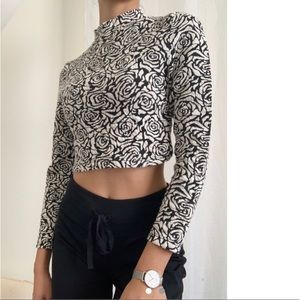 Cropped rose patterned top